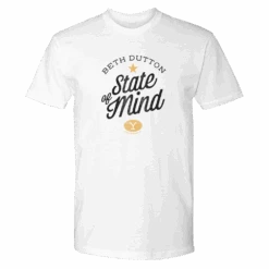 Yellowstone Beth Dutton State Of Mind Adult Short Sleeve T-Shirt -Yellowstone Store 100011 FR WHT MF