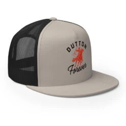 Yellowstone Dutton Forever Trucker Hat -Yellowstone Store 5 panel trucker cap silver black right front 677c2e342e270 silver black