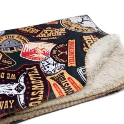 Yellowstone Patches Sherpa Blanket -Yellowstone Store BOS8YGpg