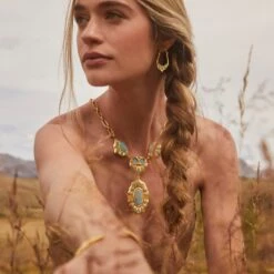 Yellow Rose By Kendra Scott X Yellowstone Montana Statement Necklace -Yellowstone Store KSCTT MSNGTM 145 MF6