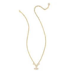Yellow Rose By Kendra Scott X Yellowstone Dutton Pendant Necklace -Yellowstone Store KSCTT YSDPNGI MF4