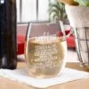 Yellowstone If A Meteor Crashes Tomorrow Laser Engraved Stemless Wine Glass -Yellowstone Store L19318265 YS HIGH RESOLUTION2