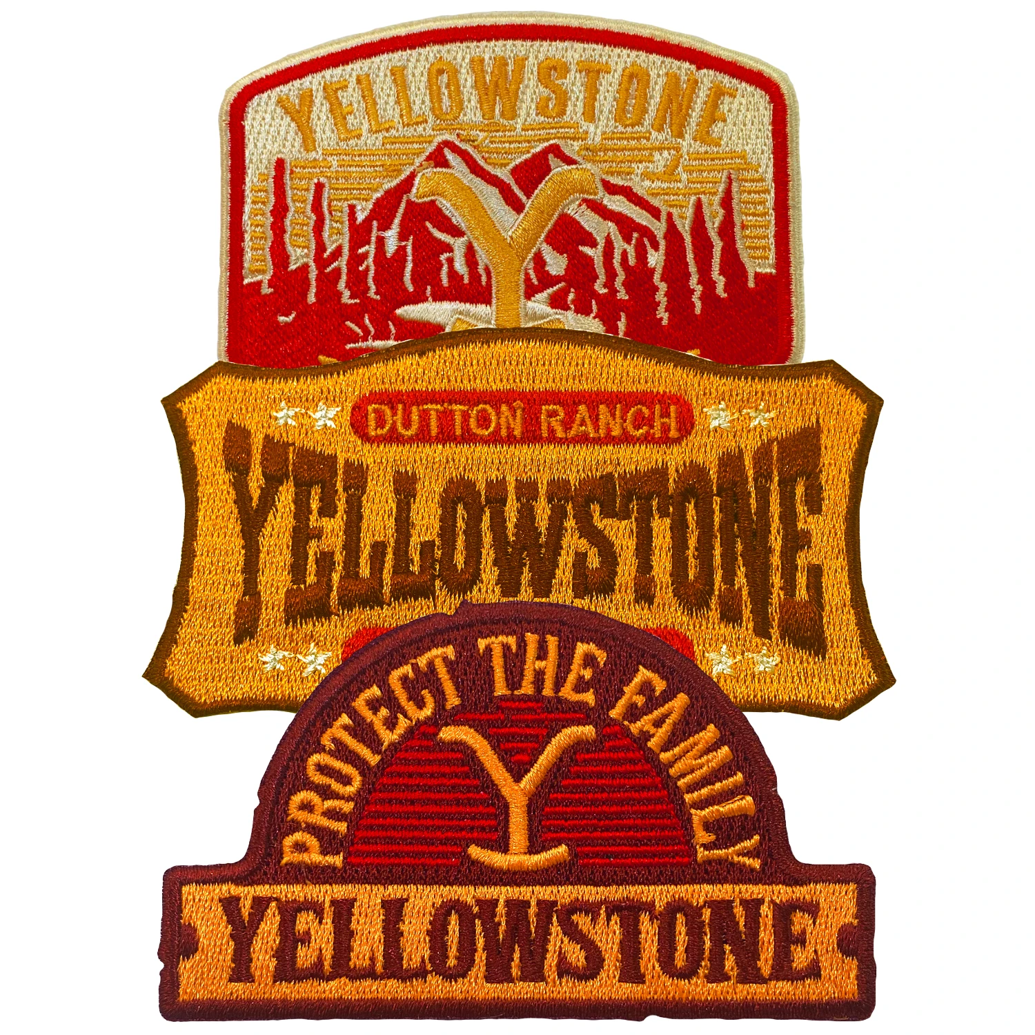 Yellowstone Dutton Ranch Iron On Patches - Pack Of 3 3 Yellowstone Dutton Ranch Iron On Patches - Pack Of 3