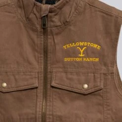 Yellowstone Dutton Ranch Logo Cloth Vest -Yellowstone Store VestMerchClipped 006