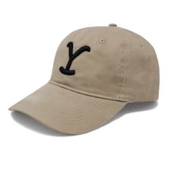 Yellowstone Y Logo 3D Puff Embroidered Hat -Yellowstone Store YS 3D HAT TAN 1X1 0003
