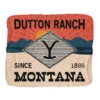 Yellowstone Dutton Ranch Montana Sherpa Blanket -Yellowstone Store YS BDGE09 69 100206 FLAT MF
