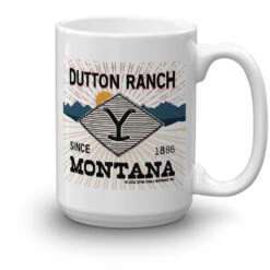 Yellowstone Dutton Ranch Montana White Mug -Yellowstone Store YS BDGE09 69 100976 15 R MF
