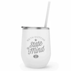 Yellowstone Beth Dutton State Of Mind Laser Engraved Wine Tumbler With Straw -Yellowstone Store YS BDMIND TWT 100027 WHT MF