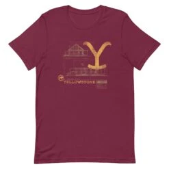 Yellowstone Blueprint Rip's House Unisex T-shirt -Yellowstone Store YS BPRIP 111 100894 MAROON MF
