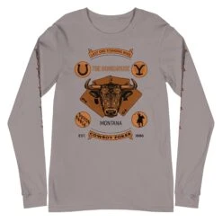 Yellowstone Bunkhouse Bison Long Sleeve T-Shirt -Yellowstone Store YS BUNK 146 100979 STORM FT MF