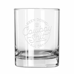 Yellowstone Cowboy Laser Engraved Rocks Glass -Yellowstone Store YS CBS RG 53 100383 BK MF