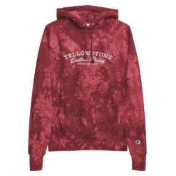 Yellowstone Dutton Ranch Logo Unisex Champion Tie Dye Hoodie -Yellowstone Store YS CHDR 72 100147 MULLED BERRY MF