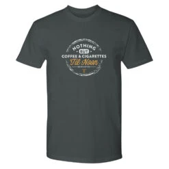 Yellowstone Nothing But Coffee & Cigarettes 'Til Noon Adult Short Sleeve T-Shirt 10 Yellowstone Nothing But Coffee & Cigarettes 'Til Noon Adult Short Sleeve T-Shirt -Yellowstone Store YS COFFEE TS 100011 CHARCOAL MF