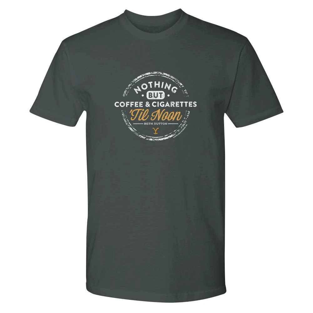 Yellowstone Nothing But Coffee & Cigarettes 'Til Noon Adult Short Sleeve T-Shirt 6 Yellowstone Nothing But Coffee & Cigarettes 'Til Noon Adult Short Sleeve T-Shirt - Image 4