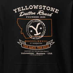 Yellowstone Dutton Ranch Your Ranch Your Rules Hooded Sweatshirt -Yellowstone Store YS COMP09 69 100361 RO