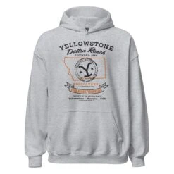 Yellowstone Dutton Ranch Your Ranch Your Rules Hooded Sweatshirt -Yellowstone Store YS COMP09 69 100361 SPORT GREY MF