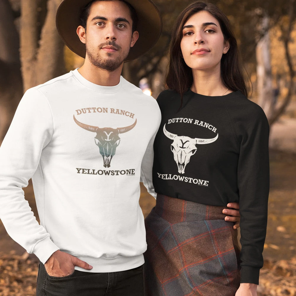 Yellowstone Cow Skull Adult Long Sleeve T-Shirt 4 Yellowstone Cow Skull Adult Long Sleeve T-Shirt - Image 2