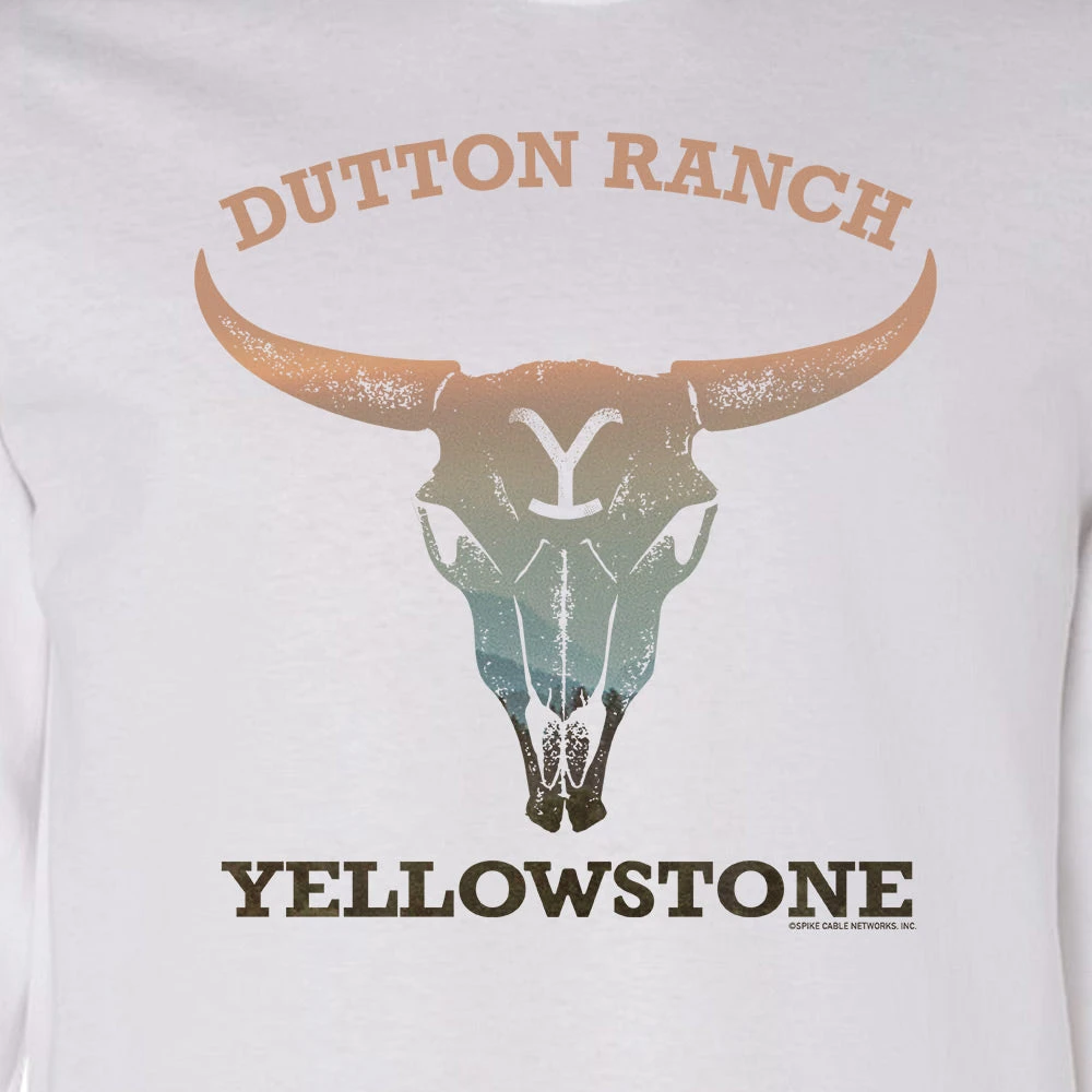 Yellowstone Cow Skull Adult Long Sleeve T-Shirt 5 Yellowstone Cow Skull Adult Long Sleeve T-Shirt - Image 3