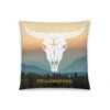 Yellowstone Cow Skull Throw Pillow