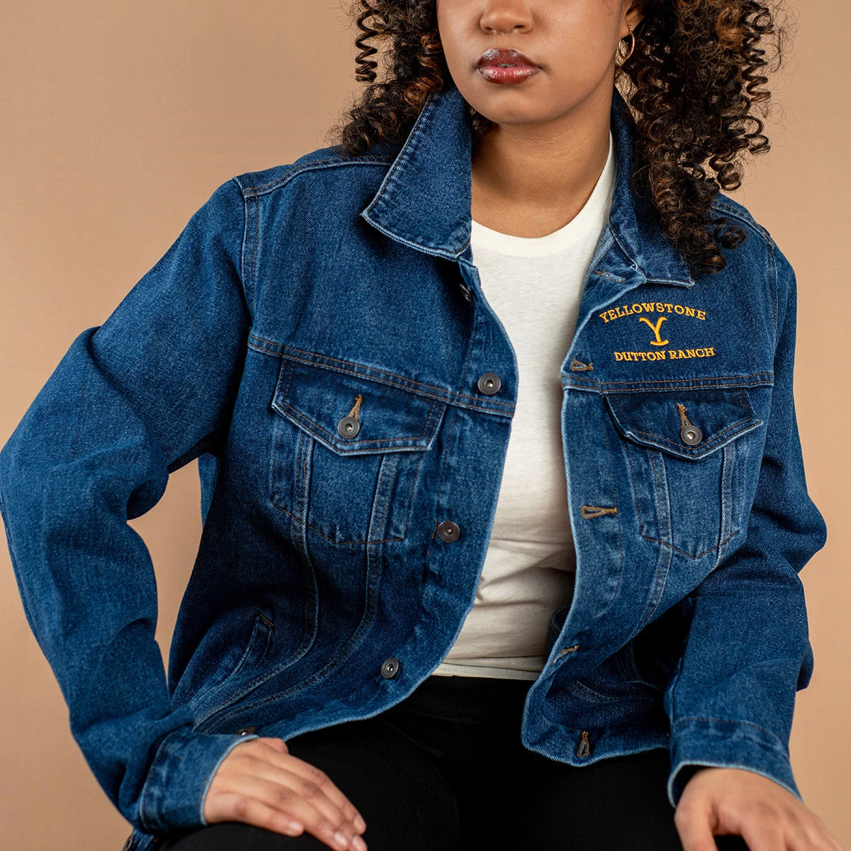 Yellowstone Dutton Ranch Logo Embroidered Denim Jacket 4 Yellowstone Dutton Ranch Logo Embroidered Denim Jacket - Image 2