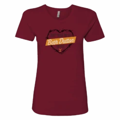 Yellowstone Don't Make Me Go Beth Dutton On You Heart Women's Short Sleeve T-Shirt -Yellowstone Store YS DMMG 62 100012 MAROON MF