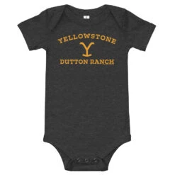 Yellowstone Dutton Ranch Baby Bodysuit -Yellowstone Store YS DR BO 100151 Baby Onesie CHARCOAL