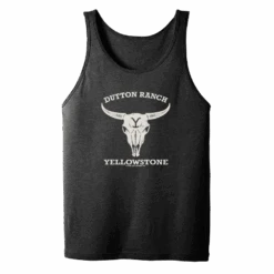Yellowstone Dutton Ranch Cow Skull Adult Tank Top -Yellowstone Store YS DR CS ATT 56 100015 CHAR MF