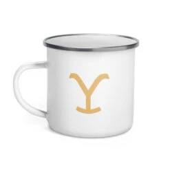 Yellowstone Dutton Ranch Enamel Camping White Mug 8 Yellowstone Dutton Ranch Enamel Camping White Mug -Yellowstone Store YS DR ECM 100387 0001 Enamel Mug 1