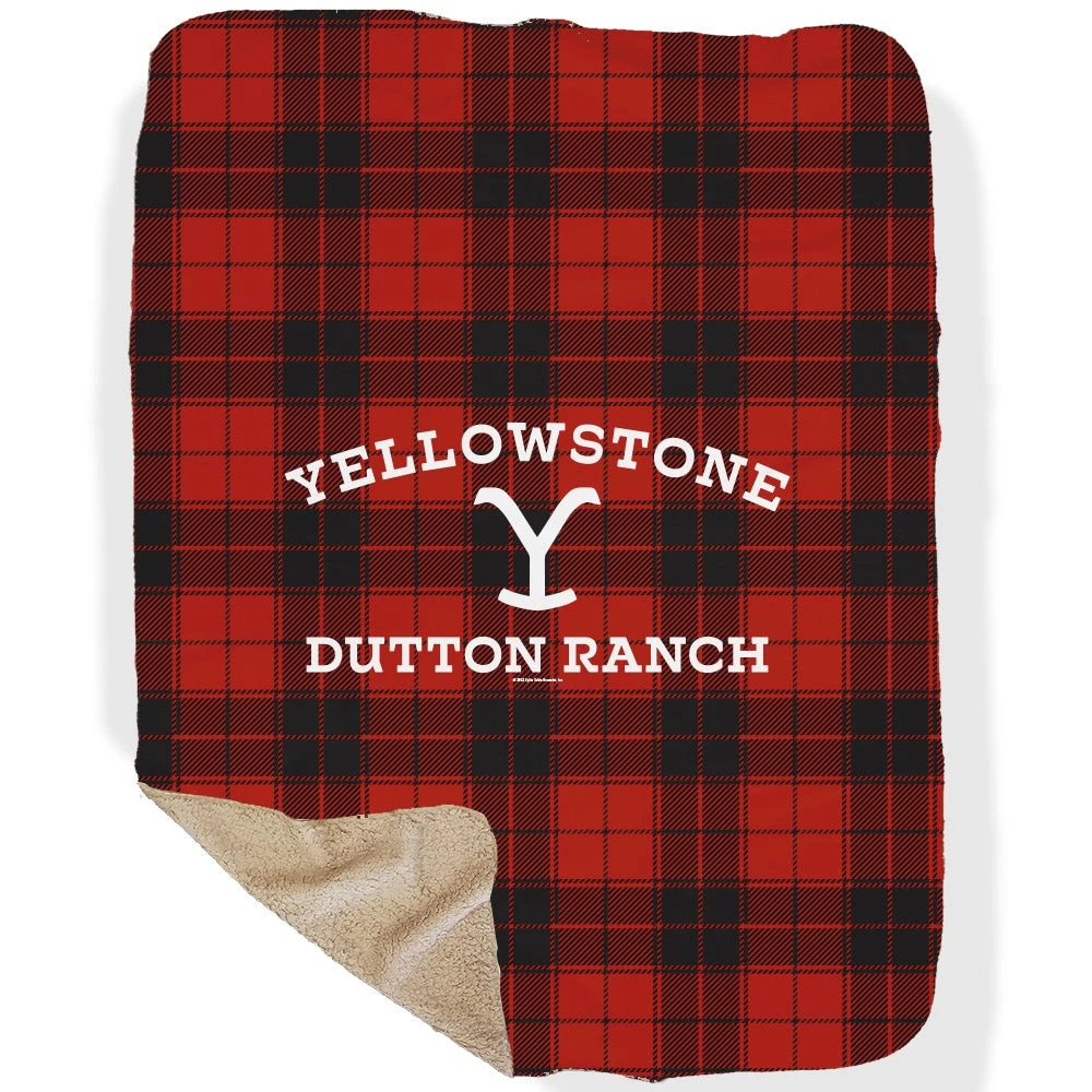Yellowstone Dutton Ranch Plaid Sherpa Blanket 5 Yellowstone Dutton Ranch Plaid Sherpa Blanket - Image 3