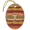 Yellowstone Dutton Ranch Mountain Majesties Oval Ceramic Ornament -Yellowstone Store YS DR MM 100102 BK MF