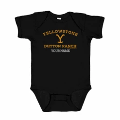 Yellowstone Dutton Ranch Logo Personalized Baby Bodysuit