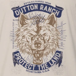 Yellowstone Dutton Ranch Protect The Land Wolf Adult Short Sleeve T-Shirt -Yellowstone Store YS DR PTLW TS 100011 RO