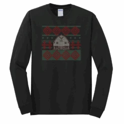 Yellowstone Dutton Ranch Two Color Holiday Barn Adult Long Sleeve T-Shirt
