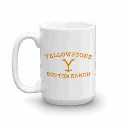 Yellowstone Dutton Ranch Logo White Mug -Yellowstone Store YS DR TCM 100976 15 LF MF