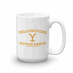 Yellowstone Dutton Ranch Logo White Mug -Yellowstone Store YS DR TCM 100976 15 RT MF