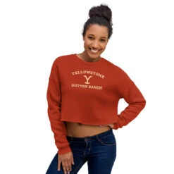 Yellowstone Dutton Ranch Women's Fleece Crop Sweatshirt -Yellowstone Store YS DR WCS 100137 Crop Sweater 1