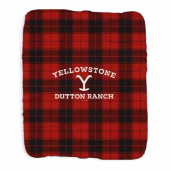 Yellowstone Dutton Ranch Plaid Sherpa Blanket 6 Yellowstone Dutton Ranch Plaid Sherpa Blanket -Yellowstone Store YS DR logo 100206 50x60 MF