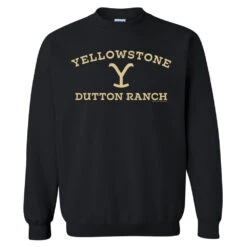 Yellowstone Dutton Ranch Logo Fleece Crewneck Sweatshirt -Yellowstone Store YS DR logo 100362 BLACK MF