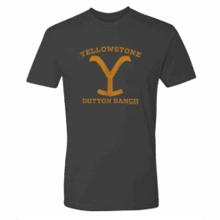 Yellowstone Dutton Ranch Distressed Logo Adult Short Sleeve T-Shirt -Yellowstone Store YS DRDlogo ST 100011 CHARCOAL MF