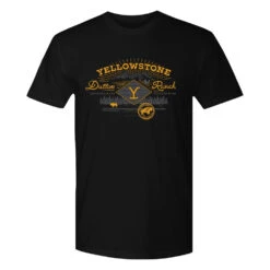 Yellowstone Dutton Ranch Scenery Adult Short Sleeve T-Shirt -Yellowstone Store YS DRF 63 100011 BLACK MF