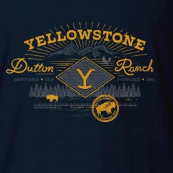 Yellowstone Dutton Ranch Scenery Adult Short Sleeve T-Shirt -Yellowstone Store YS DRF 63 100011 RO