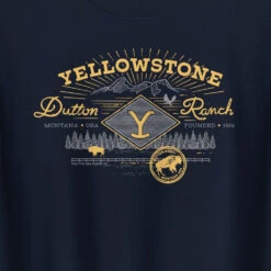 Yellowstone Dutton Ranch Scenery Fleece Crewneck Sweatshirt -Yellowstone Store YS DRF 63 100362 RO