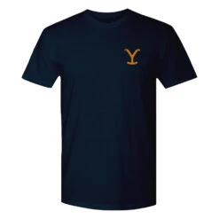 Yellowstone Dutton Ranch Scenery Back Print Short Sleeve T-Shirt -Yellowstone Store YS DRF2 63 100011 MIDNIGHT NAVY FT MF
