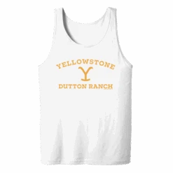 Yellowstone Dutton Ranch Logo Adult Tank Top -Yellowstone Store YS DRlogo ATT 56 100015 WHT MF