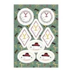 Yellowstone Holiday Icons Gift Sticker Sheet