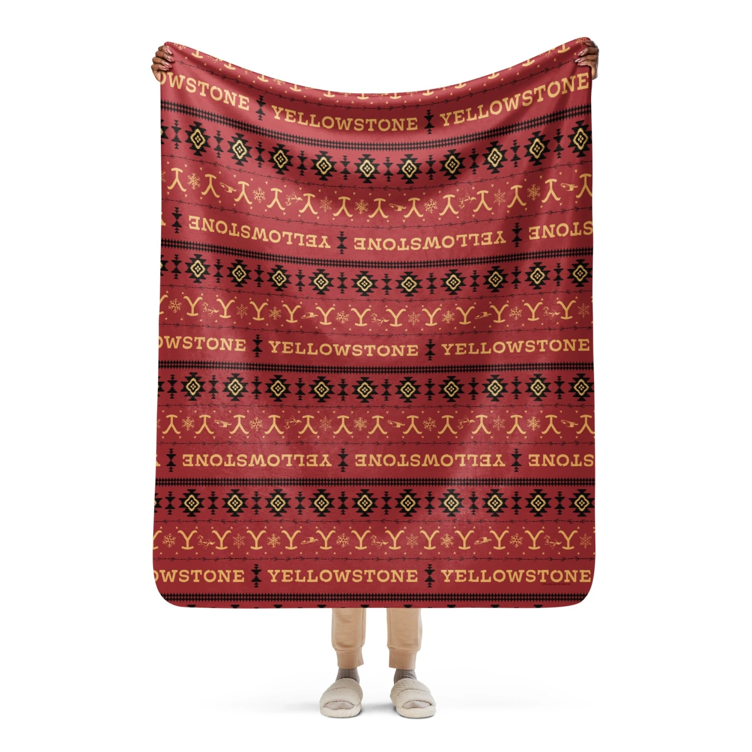 Yellowstone Holiday Aztec Sherpa Blanket 5 Yellowstone Holiday Aztec Sherpa Blanket - Image 3