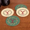 Yellowstone Wreath Round Coasters - Set Of 4 -Yellowstone Store YS HOLX 0925 WRTC 100213 LIFE