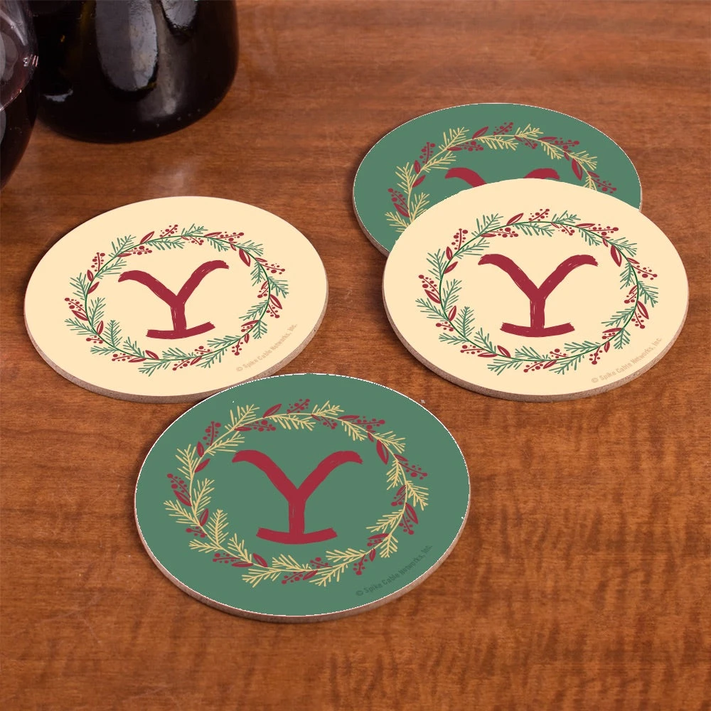 Yellowstone Wreath Round Coasters - Set Of 4 3 Yellowstone Wreath Round Coasters - Set Of 4