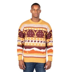 Yellowstone 2024 Exclusive Holiday Knit Sweater -Yellowstone Store YS KW XMAS FT LIFE
