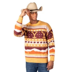 Yellowstone 2024 Exclusive Holiday Knit Sweater -Yellowstone Store YS KW XMAS FT W HAT LIFE
